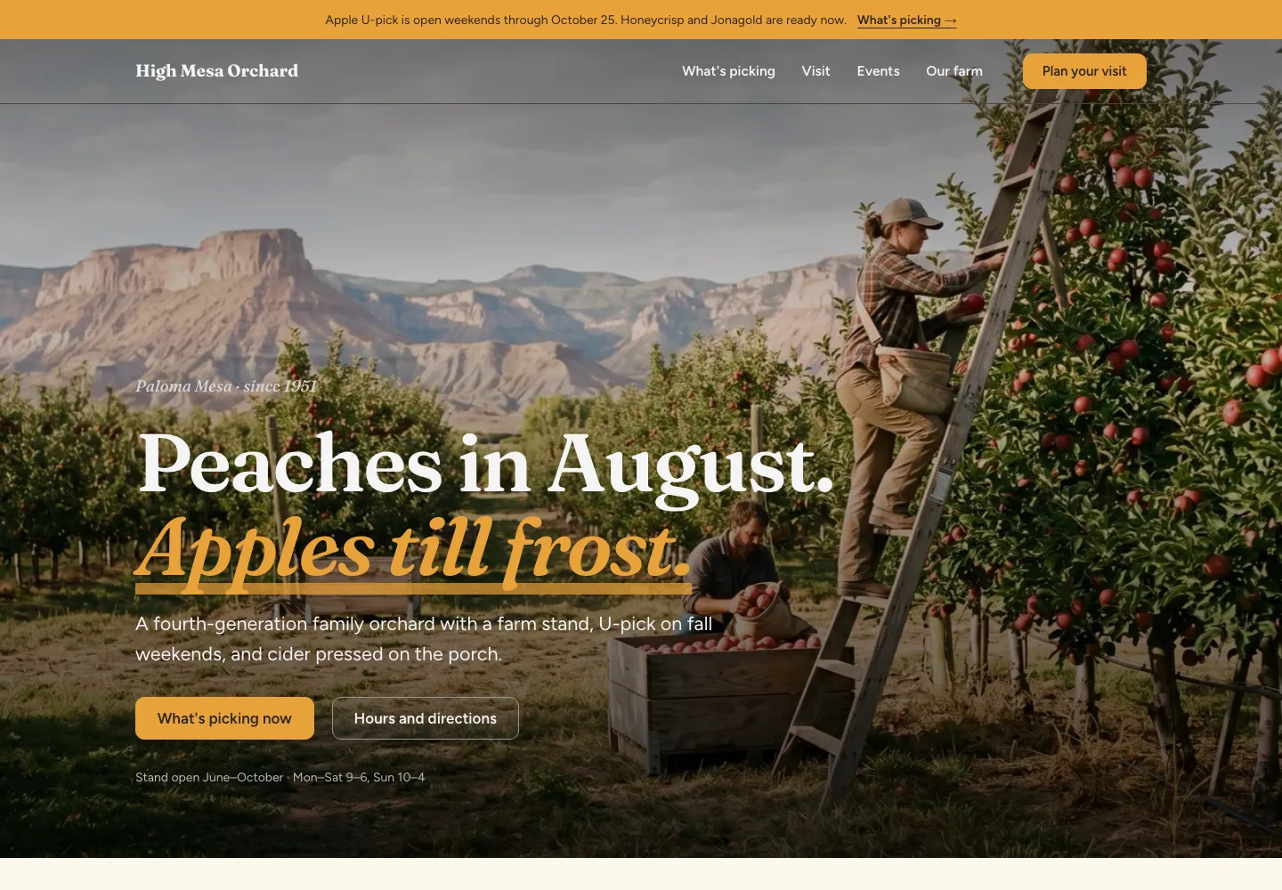 The High Mesa Orchard home page