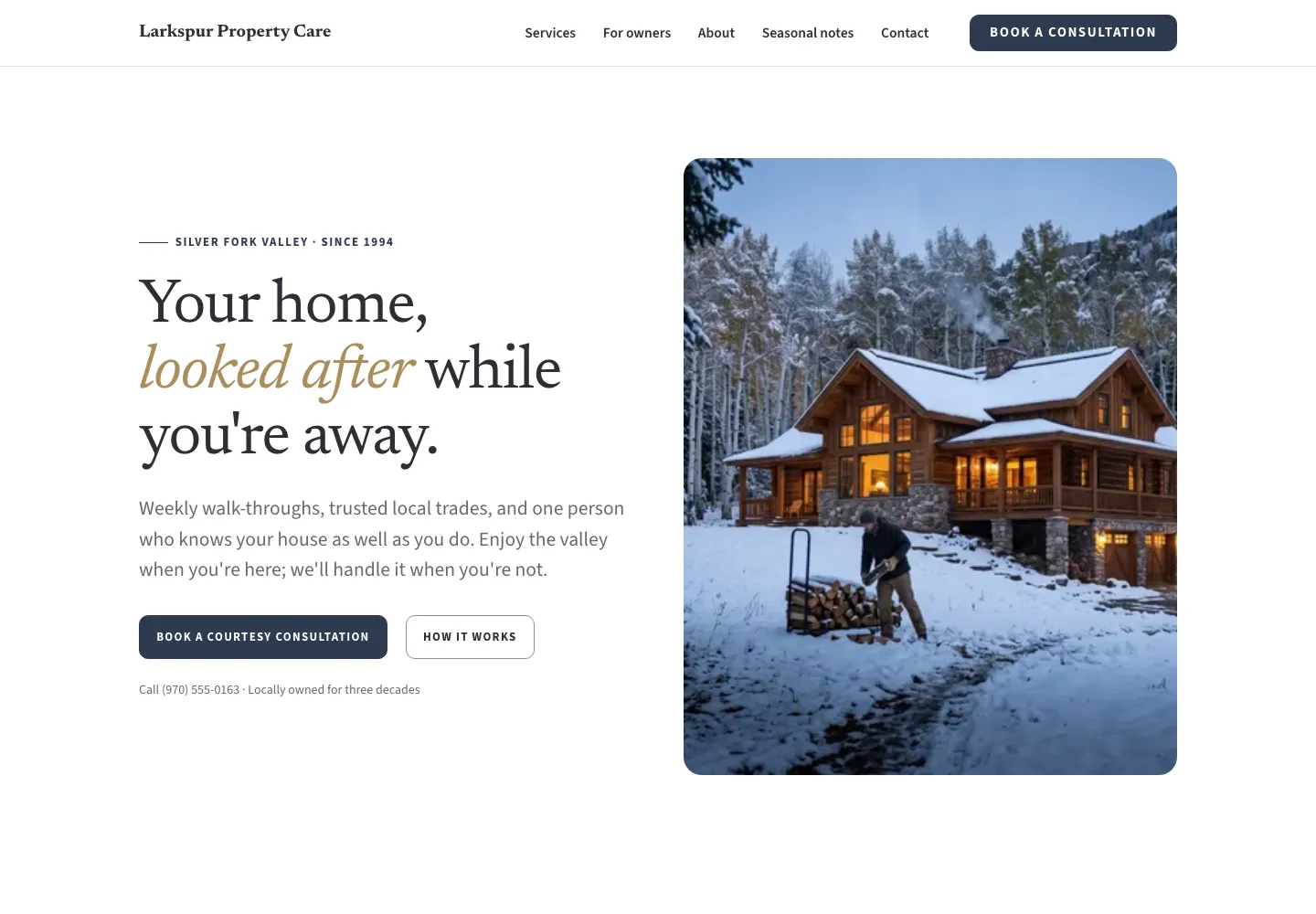 The Larkspur Property Care home page